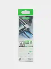 Черный кабель зарядный для быстрой зарядки, плетеный 6А, TypеС/MicroUSB/Lightning, для Андроид