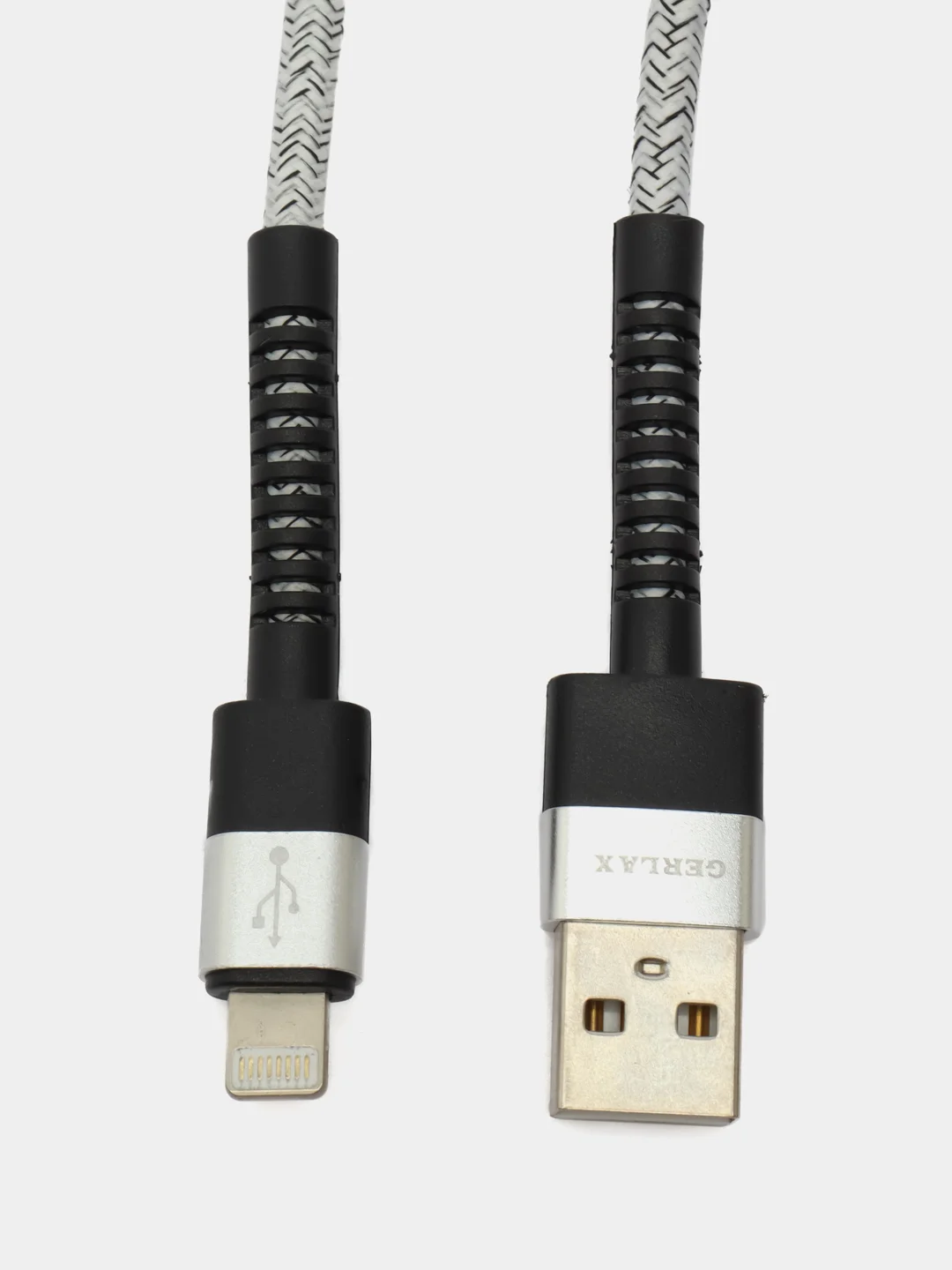 Серый кабель зарядный для быстрой зарядки плетеный TypeC/Micro/Lightning для Андроид/Айфон 6А