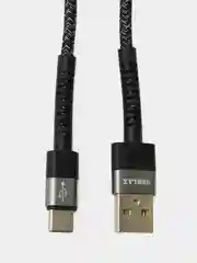 Черный кабель зарядный для быстрой зарядки плетеный TypeC/Micro/Lightning для Андроид/Айфон 6А