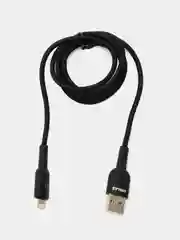 Угольный кабель зарядный для быстрой зарядки плетеный Micro USB/Lightning для Анроид/Айфон 6А