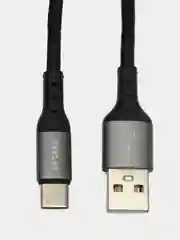 Черный зарядный кабель type-c плетеный для быстрой зарядки 1 метр USB 3.0 для Android 6A