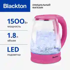Чайник электрический Blackton Bt KT1800G Розовый / Стеклянный / 1.8 л 1500 Вт