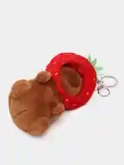 Красный мягкий брелок для рюкзака и ключей "Капибара"