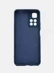 Темно-синий чехол силиконовый Xiaomi Note 11 pro plus  5G матовый с защитой камеры