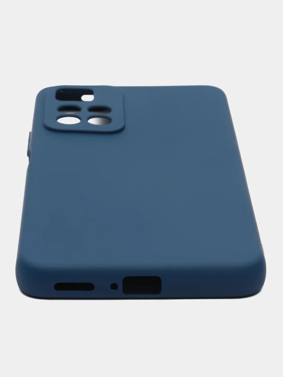 Темно-синий чехол силиконовый Xiaomi Note 11 pro plus  5G матовый с защитой камеры