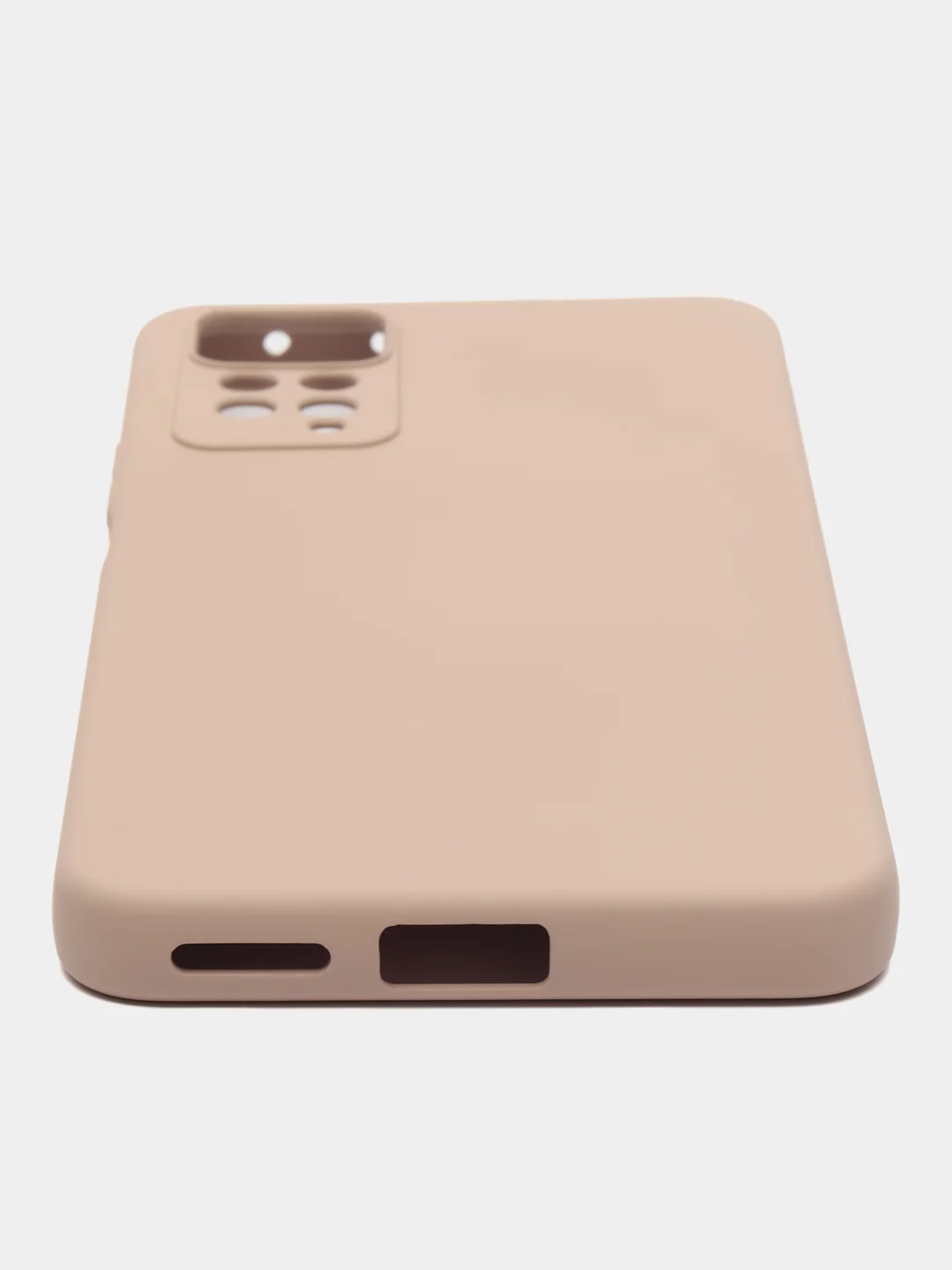 Бежевый чехол силиконовый Xiaomi Note 11 pro  5G матовый с защитой камеры