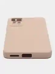 Бежевый чехол силиконовый Xiaomi Note 11 pro  5G матовый с защитой камеры