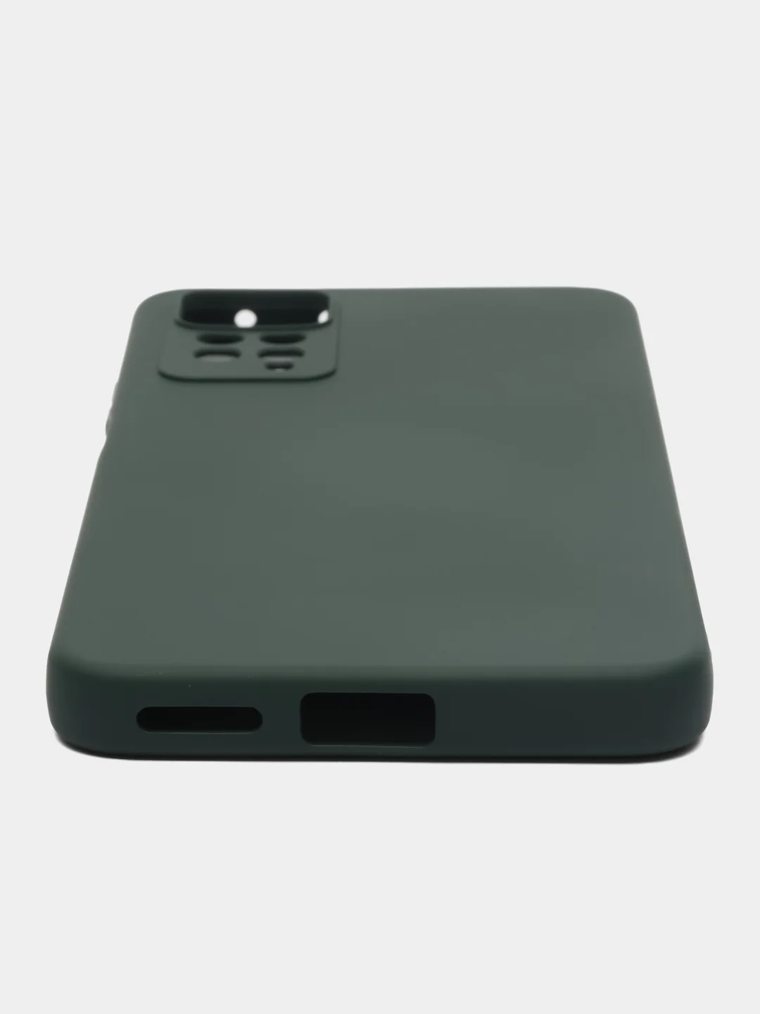Тёмно-зелёный чехол силиконовый Xiaomi Note 11 pro  5G матовый с защитой камеры