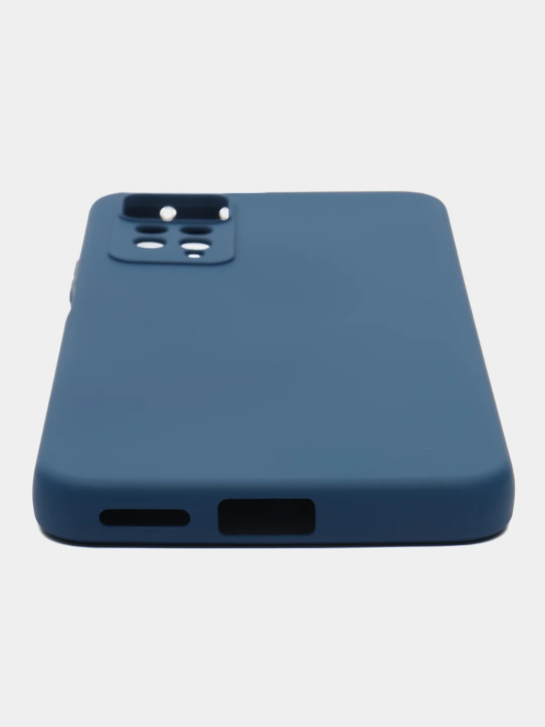 Темно-синий чехол силиконовый Xiaomi Note 11 pro  5G матовый с защитой камеры