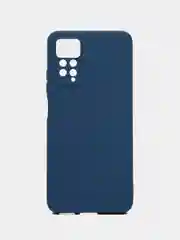 Темно-синий чехол силиконовый Xiaomi Note 11 pro  5G матовый с защитой камеры