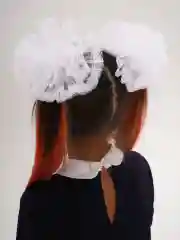 Белые пышные школьные бантики