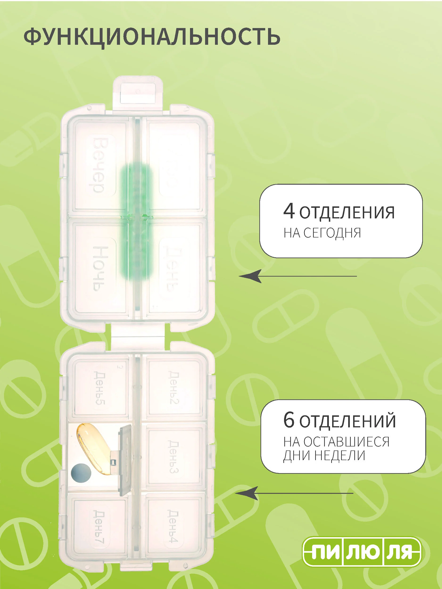 Таблетница Пилюля на 7 дней Органайзер