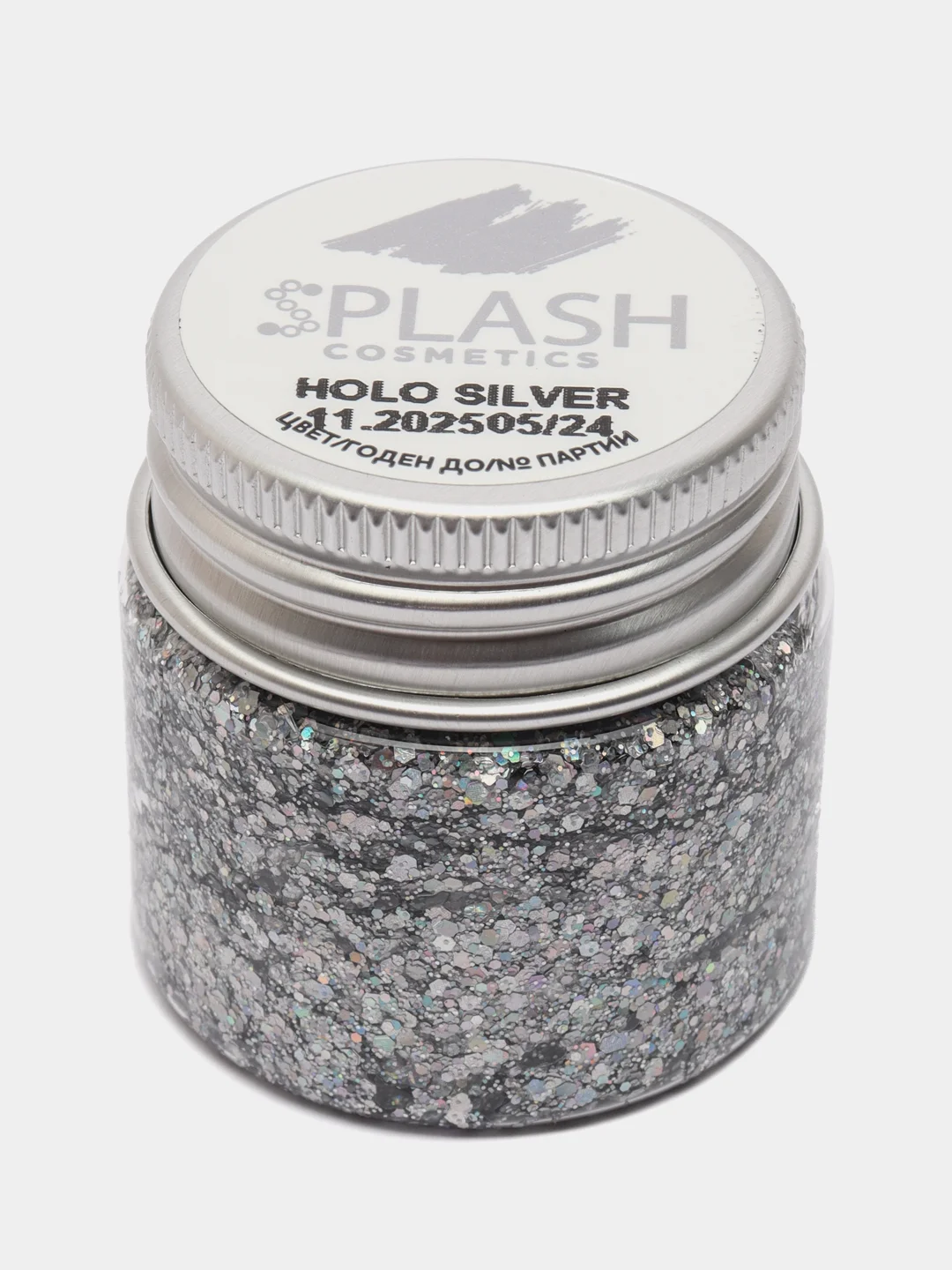 Глиттер-гель блестки HOLO SILVER