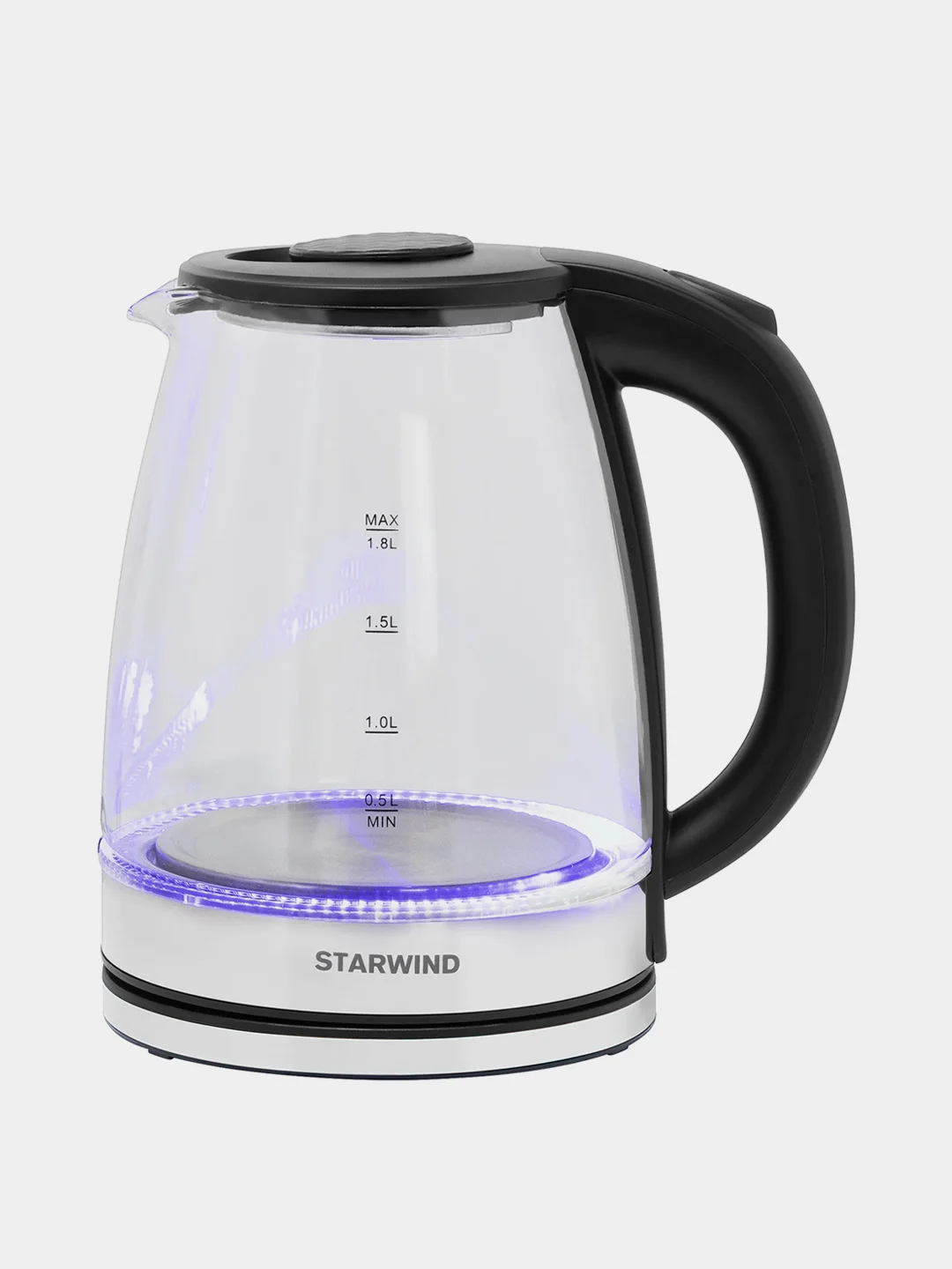 Чайник электрический Starwind SKG2050, корпус из стекла, 1.8 л, 1800 Вт