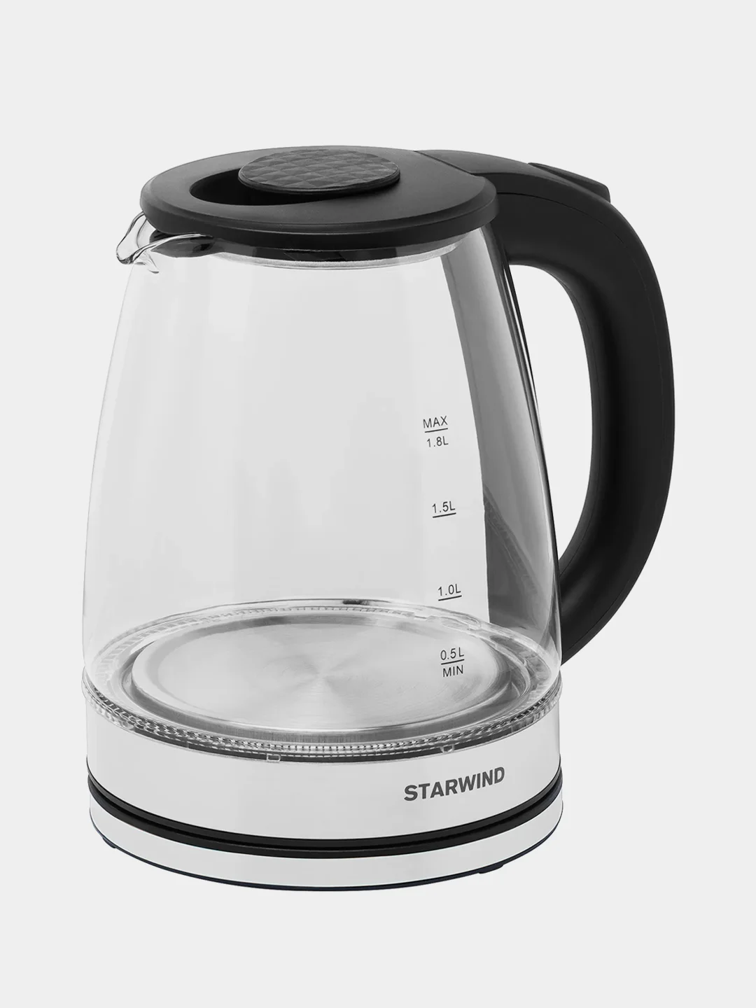 Чайник электрический Starwind SKG2050, корпус из стекла, 1.8 л, 1800 Вт