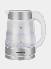 Чайник Starwind SKG2011, 1.7л, 2200Вт, белый/серебристый