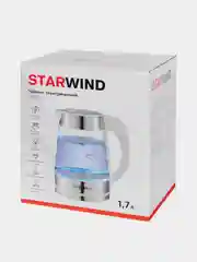 Чайник Starwind SKG2011, 1.7л, 2200Вт, белый/серебристый