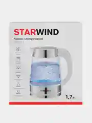 Чайник Starwind SKG2011, 1.7л, 2200Вт, белый/серебристый