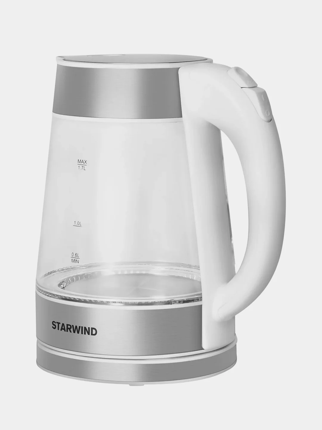 Чайник Starwind SKG2011, 1.7л, 2200Вт, белый/серебристый