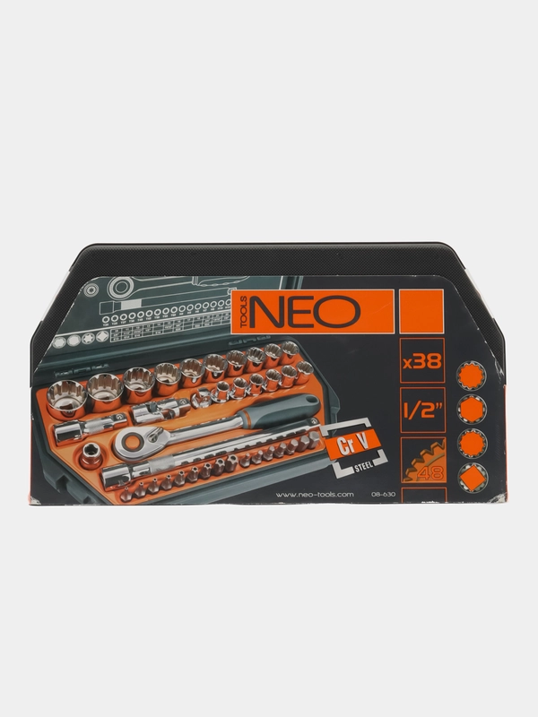 Набор сменных головок NEO Tools 1/2 38 шт 08-630