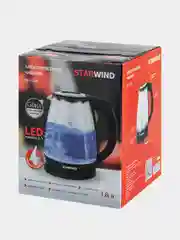 Чайник электрический Starwind SKG1055, корпус из стекла, 1.8 л, 1800 Вт, черный