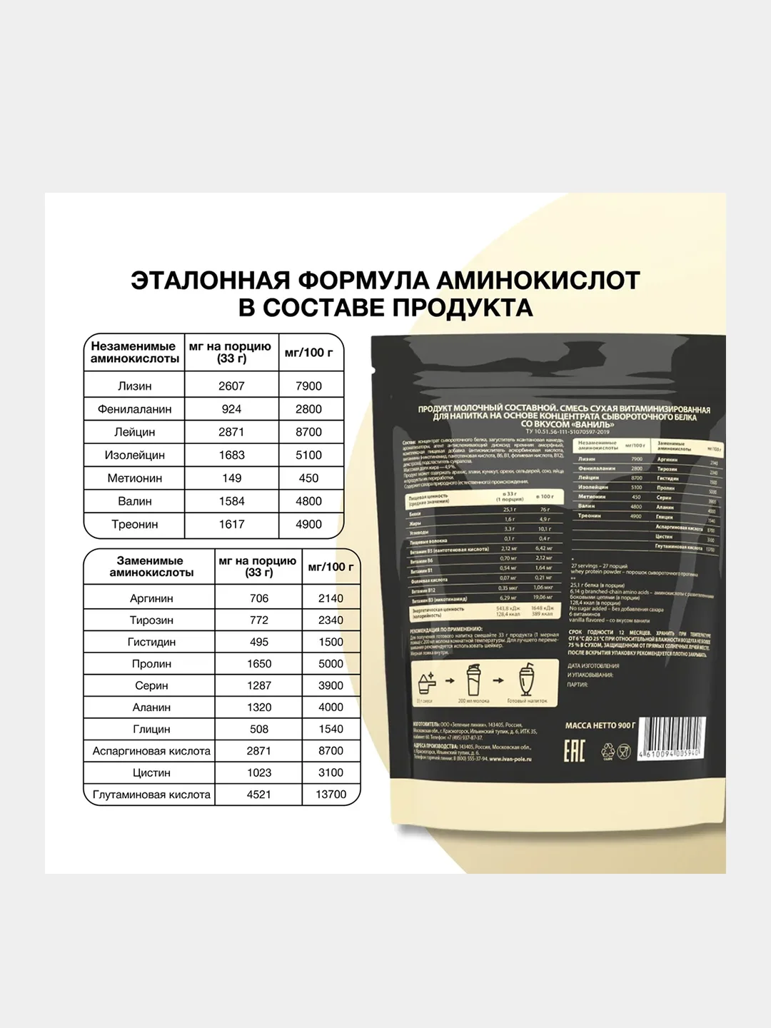 Протеин сывороточный Иван-поле TobePRO, 900 г