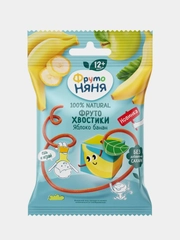 Фруктовые кусочки ФрутоНяня,Хвостики , яблоко, банан, 15г