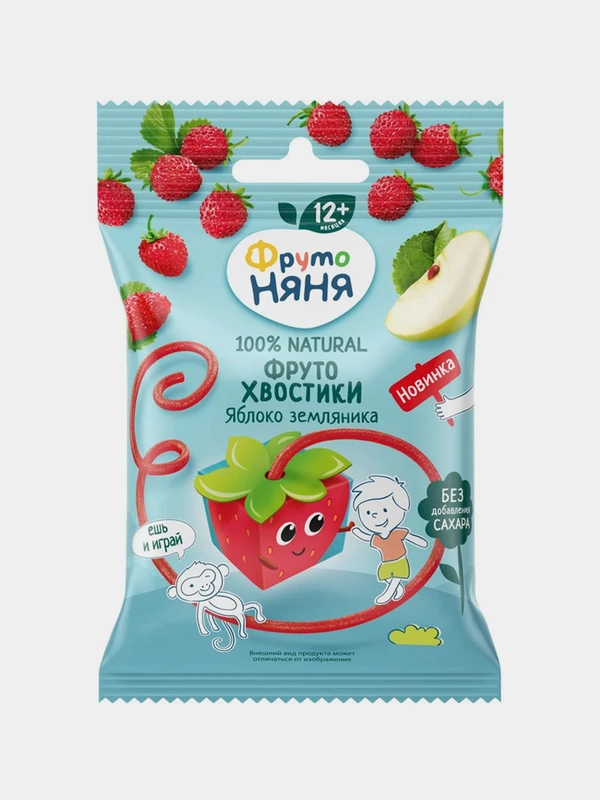 Фруктовые кусочки ФрутоНяня яблоко, земляника, 15г.