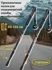 Треккинговые палки телескопические, для скандинавской ходьбы и путешествий, в комплекте