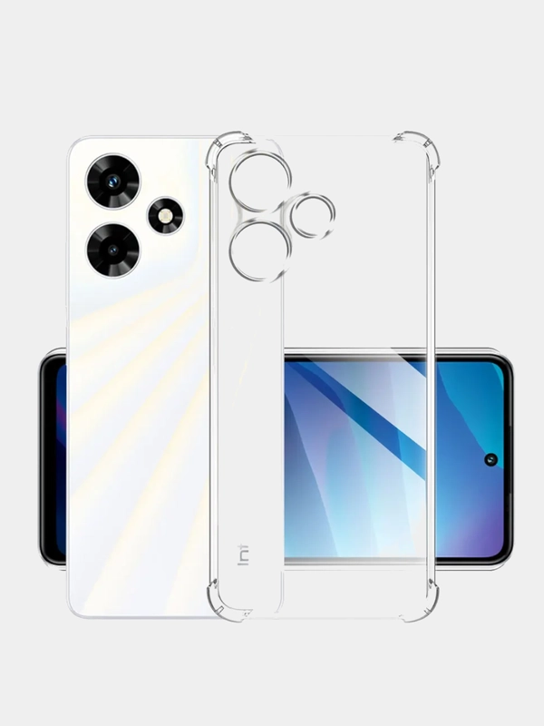 Чехол Infinix Hot 30 / Инфиникс Хот 30, прозрачный, силиконовый, противоударный
