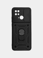 Чехол Redmi 10C / Poco C40, Редми 10С противоударный, с металлической подставкой кольцом