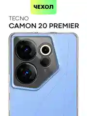 Прозрачный чехол для Tecno Camon 20, 20 Premier силиконовый BROSCORP с защитой камер и от прилипания