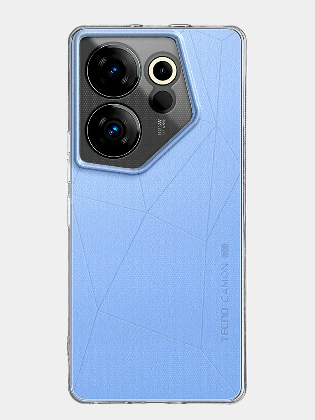 Прозрачный чехол для Tecno Camon 20, 20 Premier силиконовый BROSCORP с защитой камер и от прилипания