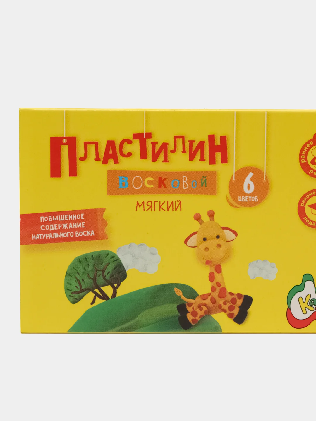 Пластилин восковой Каляка-Маляка 6 цветов 90 г, со стеком