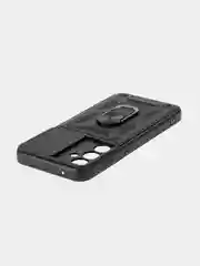 Черный чехол для Samsung Galaxy S23 FE противоударный КАРТОФАН пластиковый с кольцом-магнитом