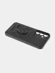 Черный чехол для Samsung Galaxy S23 FE противоударный КАРТОФАН пластиковый с кольцом-магнитом