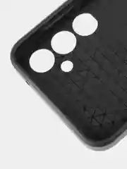 Черный чехол для Samsung Galaxy S23 FE противоударный КАРТОФАН пластиковый с кольцом-магнитом