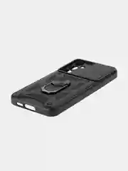 Черный чехол для Samsung Galaxy S23 FE противоударный КАРТОФАН пластиковый с кольцом-магнитом