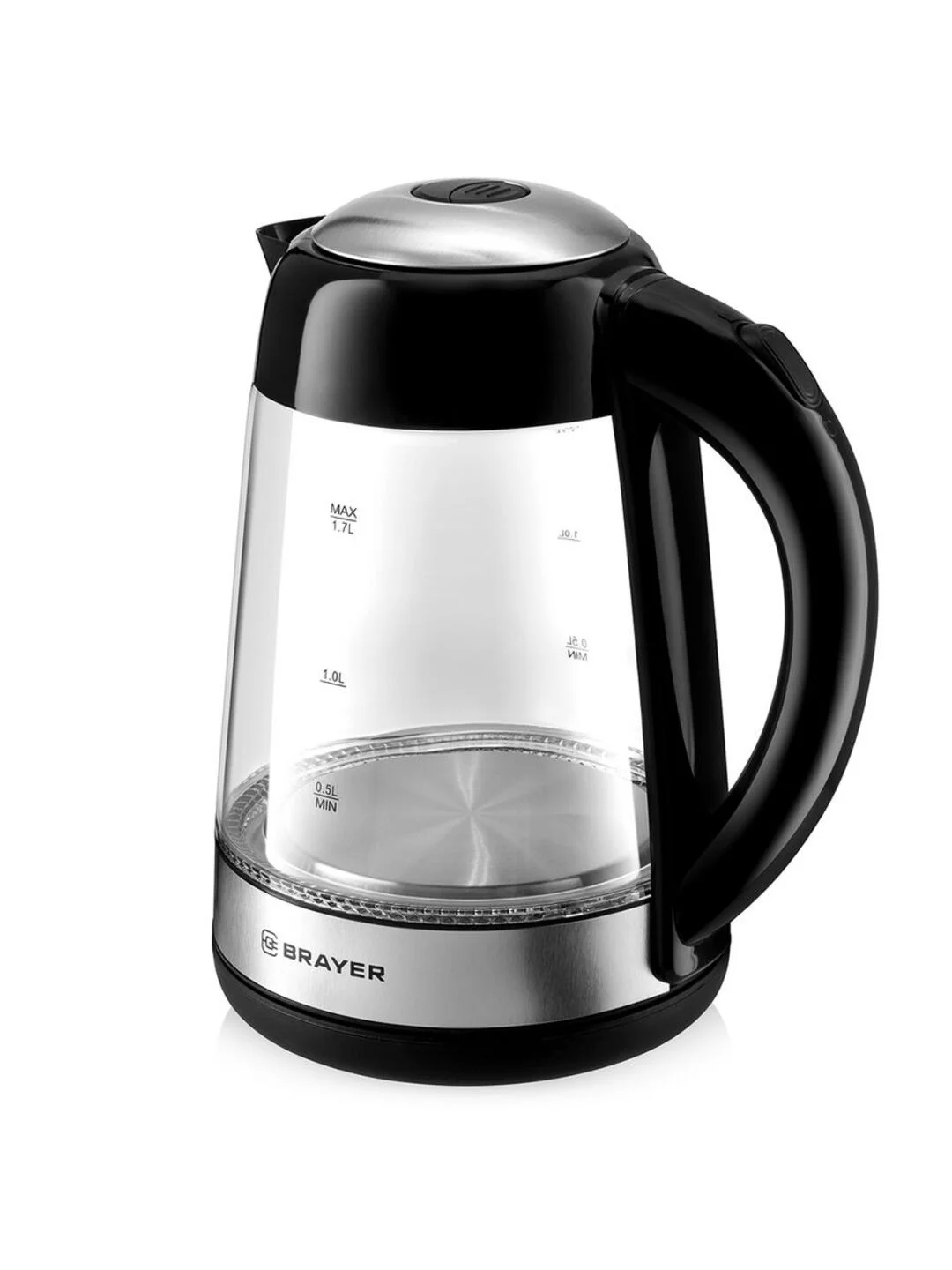 Серебряный чайник электрический BRAYER BR1012BK 1.7л / 1058BR-BK 2л