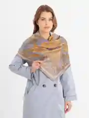 Золотой платок шелковый 110*110 на голову, шею