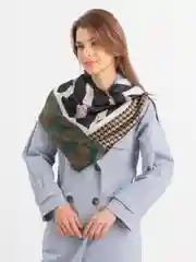 Золотистый хаки платок шелковый 110*110 на голову, шею