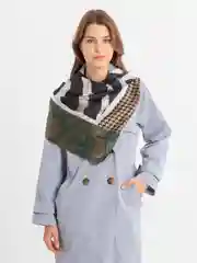 Золотистый хаки платок шелковый 110*110 на голову, шею