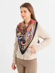 Лазурный платок шелковый 110*110 на голову, шею