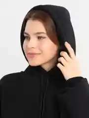 Черный худи женское на флисе