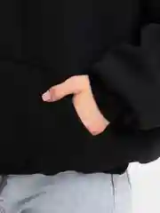 Черный худи женское на флисе
