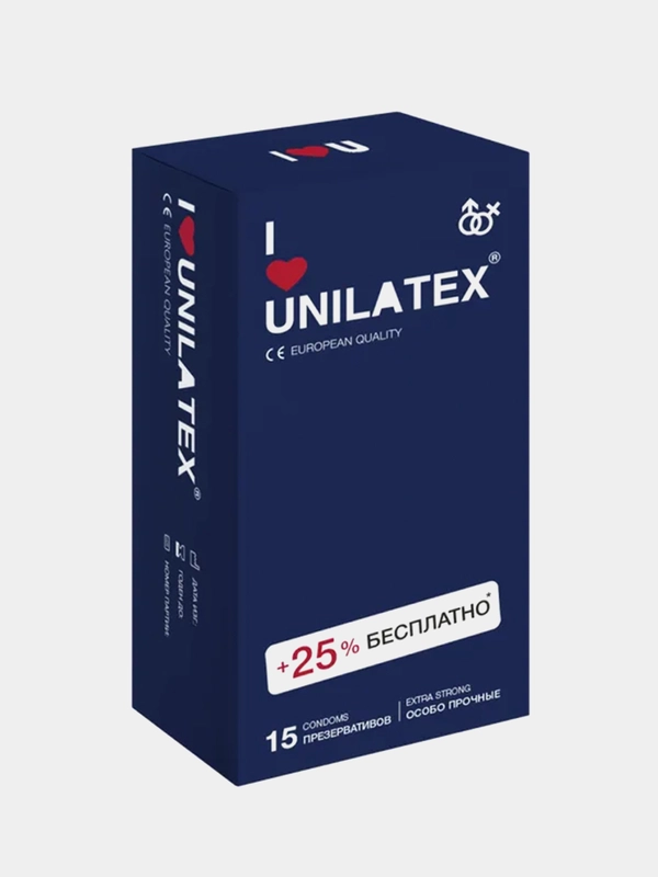 Презервативы UNILATEX Extra Strong, 12 штук + 3 штуки