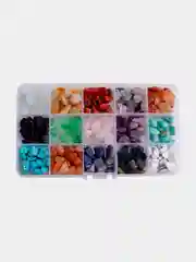 Разноцветный набор для создания украшений из натуральных камней / Браслет, подвеска, бусины