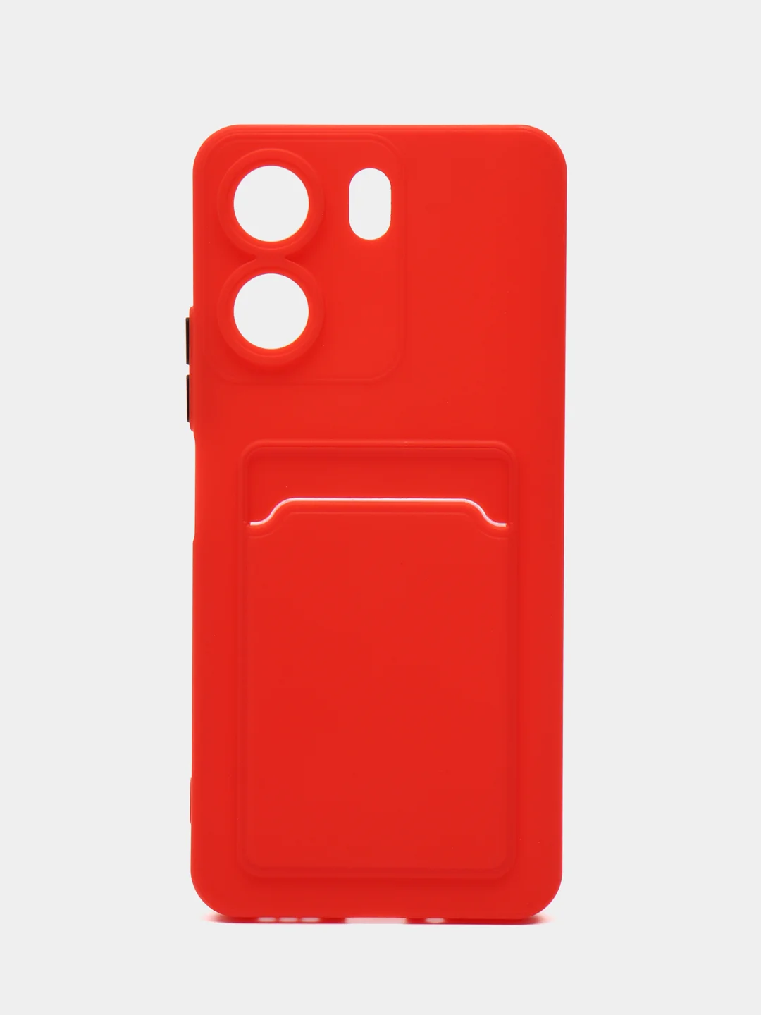 Красный чехол для Xiaomi Redmi 13C/Poco C65 (Сяоми Редми 13С/Поко С65), с карманом для карт