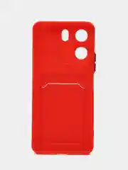 Красный чехол для Xiaomi Redmi 13C/Poco C65 (Сяоми Редми 13С/Поко С65), с карманом для карт