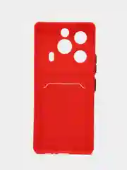 Красный чехол для Tecno Pova 6/Pova 6 Pro 5G (Техно Пова 6/6Про 5Джи), с карманом для карт